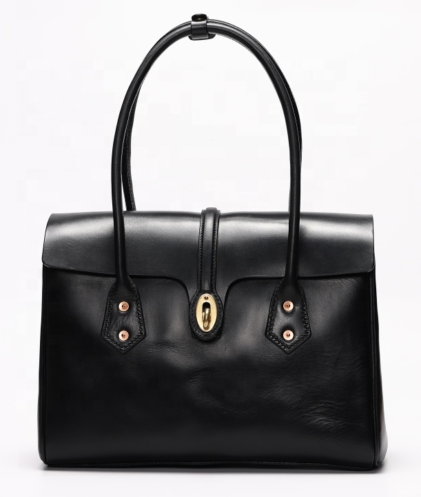 New Design Different Brass Twist Genuine Leather Vegetable Tanned Leather Fashion Handbag Shoulder Bag For Girls