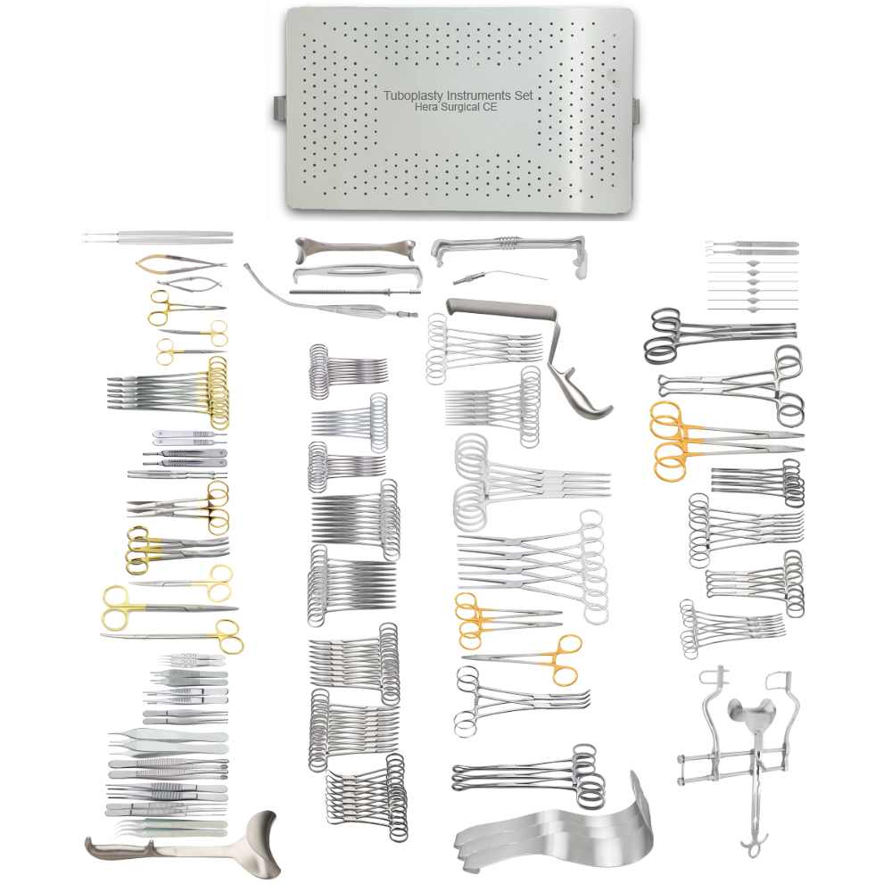 New Oem 2021 Reusable Surgical Instrument Best Quality Tuboplasty Set Top Sale Basic Surgical Instruments Set With Aluminum Case 