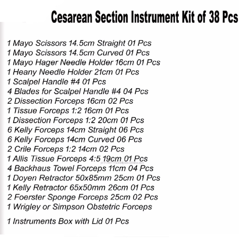 Cesarean Set Cesarean Instruments Set 38 Pcs Surgical Instruments 