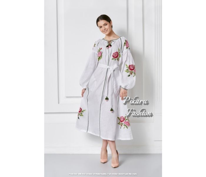 Women Vintage Fashionable Dresses Autumn And Summer Embroidered Boho Explosive Wholesale Low Price Long Sleeve Ukrainian Dress