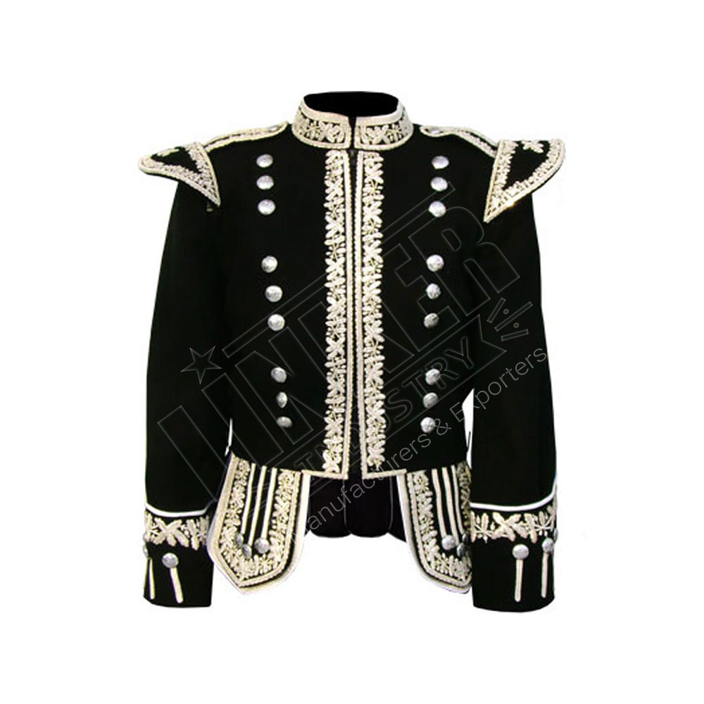 Silver Hand Embroidered Royal Doublet Especially For A Drummer To Have A 100% Professional Look There Must Be Some Quality 
