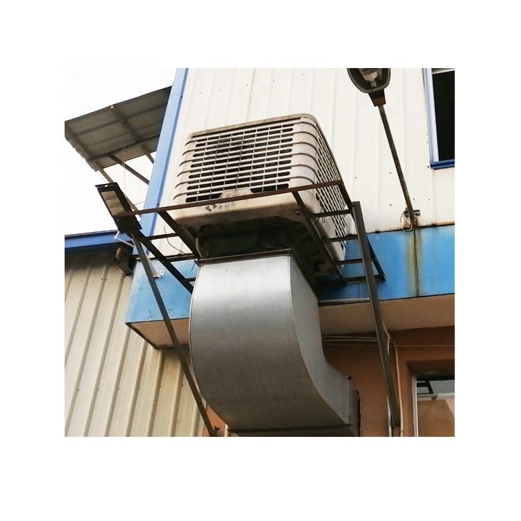 Pp Housing 1.1kw 1.5kw Wall Mounted Roof Mounted Industrial Ducted Inverter 12 Speed Water Cooled Evaporative Air Conditioning 