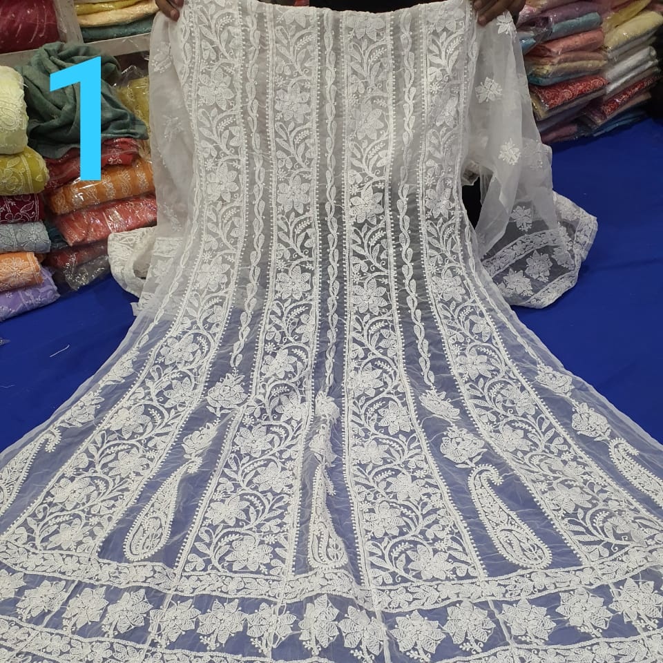 New Design Of Beautiful Stylish Kurti Allover Chikankari With Heavy Thread Embroidery Work-2021 