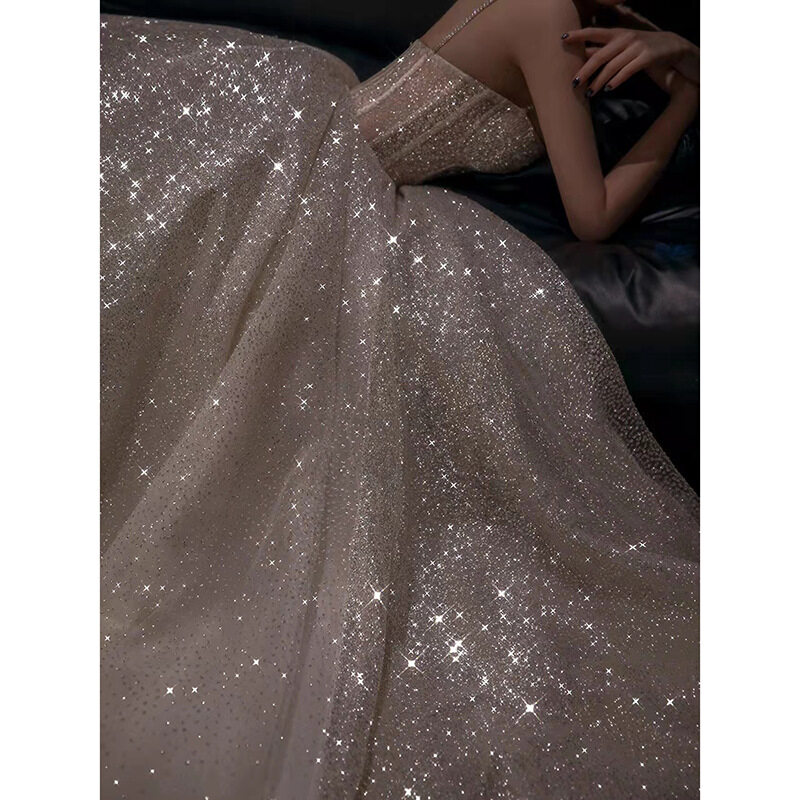 Glary Star The Starry Sky Falls on You, The French Starry Sky Light Wedding Dress, The Elegant Bridal Trip, The Out-of-the-way Yarn, The Super Fairy, The Dreamy Starry Sky, The Sling Evening Dress